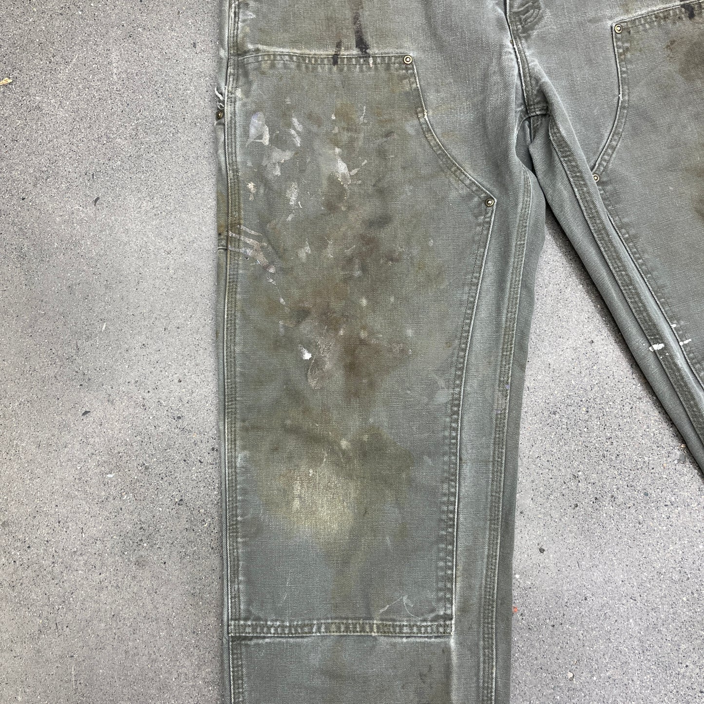 Vintage Carhartt Moss Green Double Knee Pants SZ 36 x 34