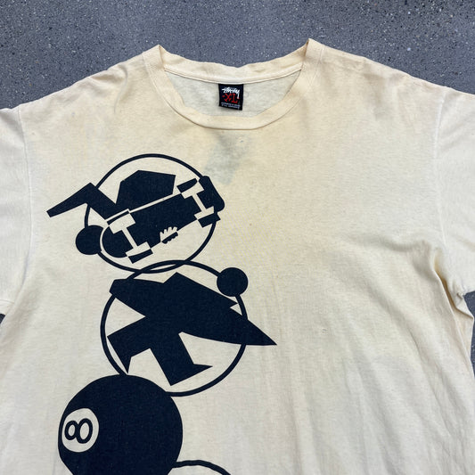 Stussy 8 Ball Logo Pastel Yellow SZ XL