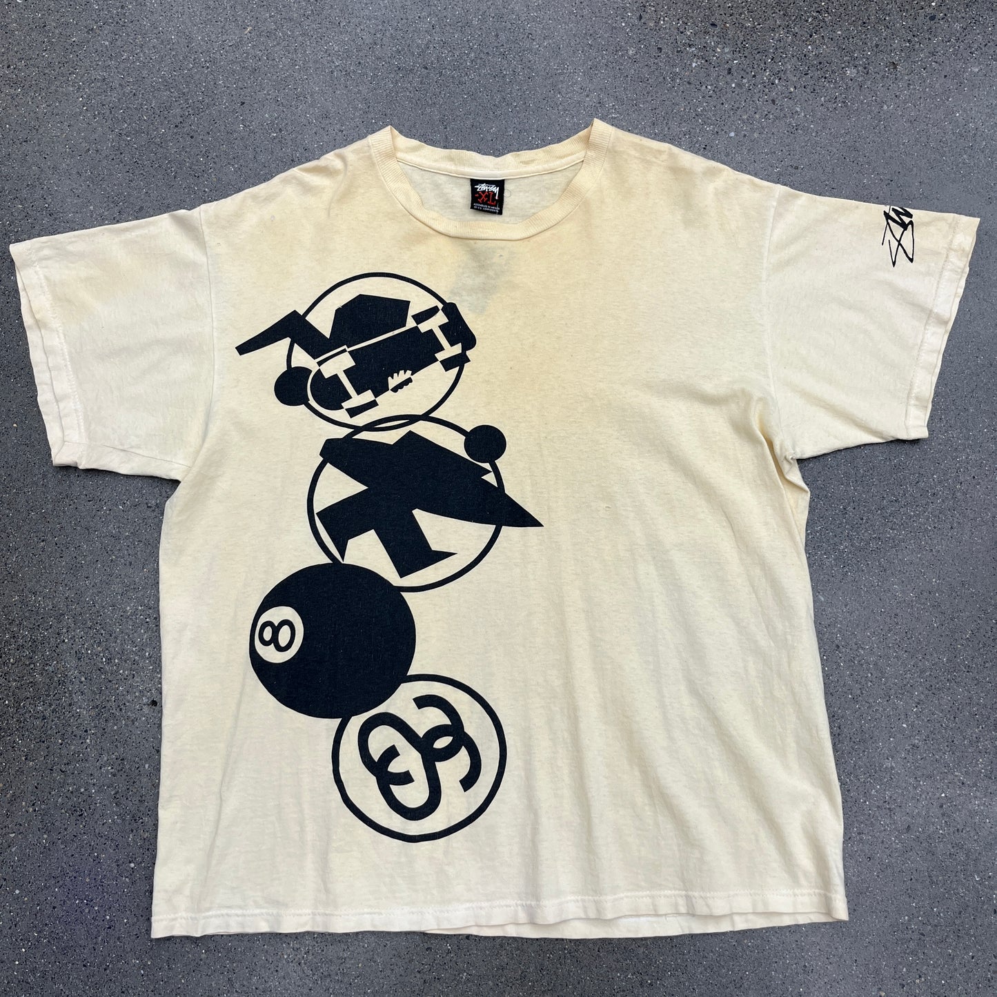 Stussy 8 Ball Logo Pastel Yellow SZ XL