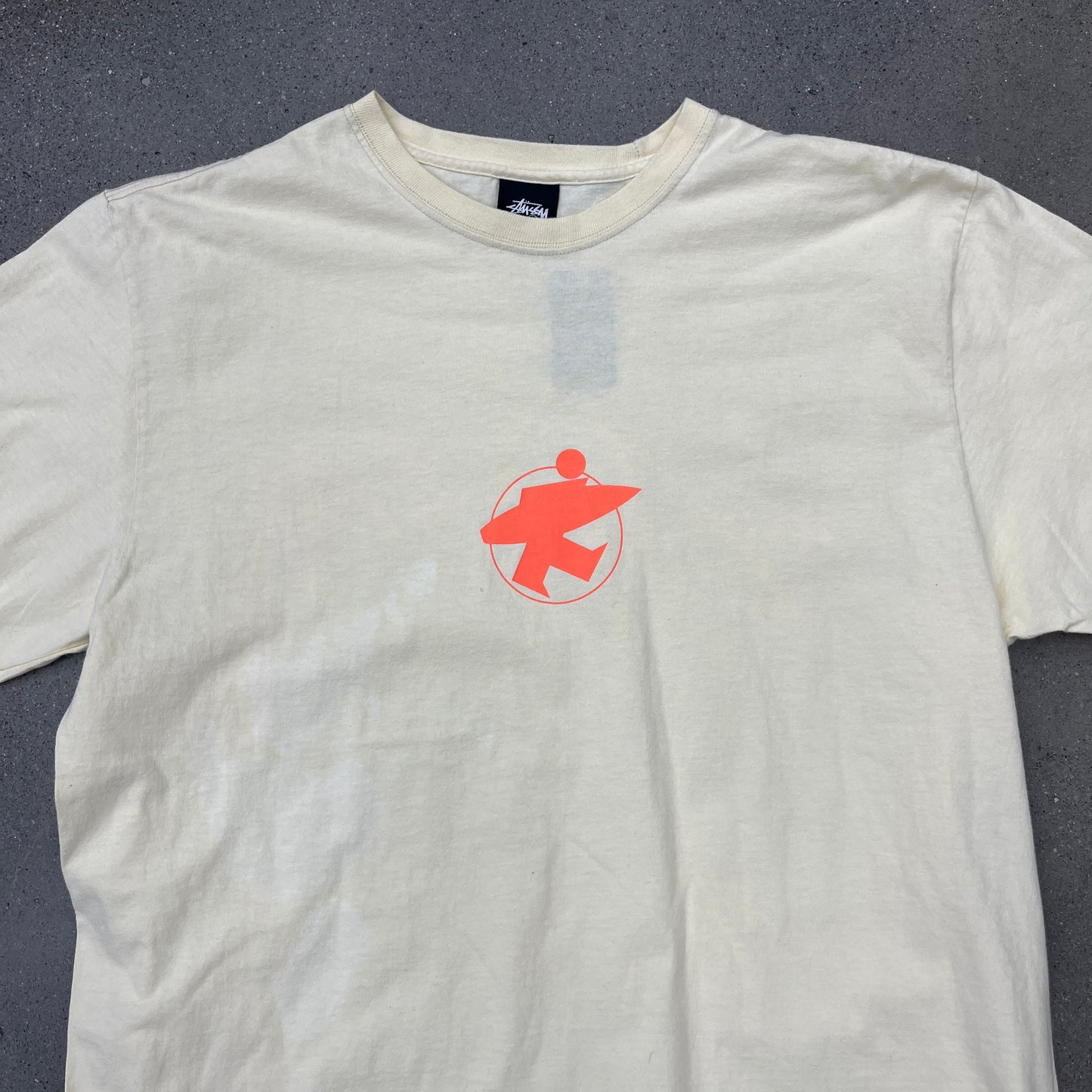 Stussy Surf Logo Pastel Yellow SZ L