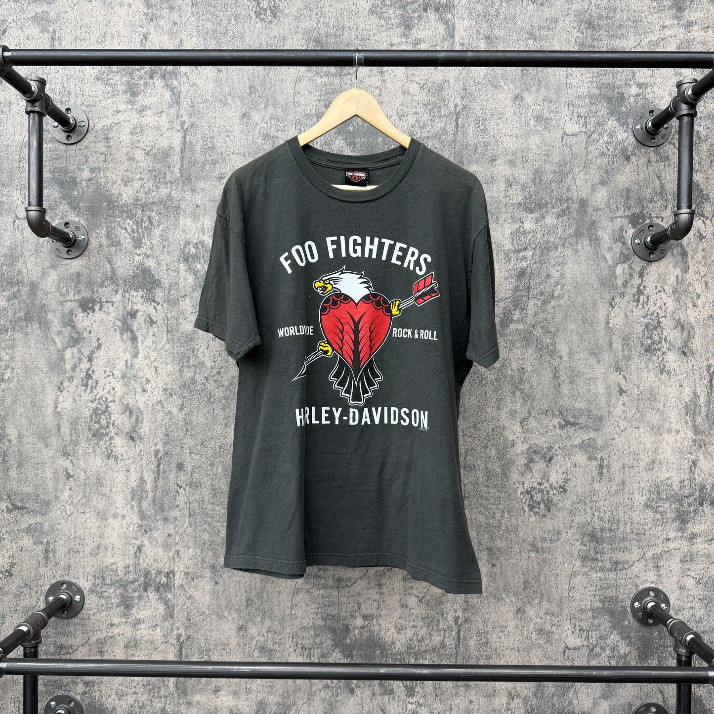 2018 Harley X Foo Fighters Tee Eagle w/ Heart Harley Davidson Tag SZ XL