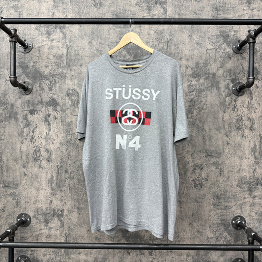 Stussy Grey No#4 Gucci Box Logo Stussy Tag SZ 2XL