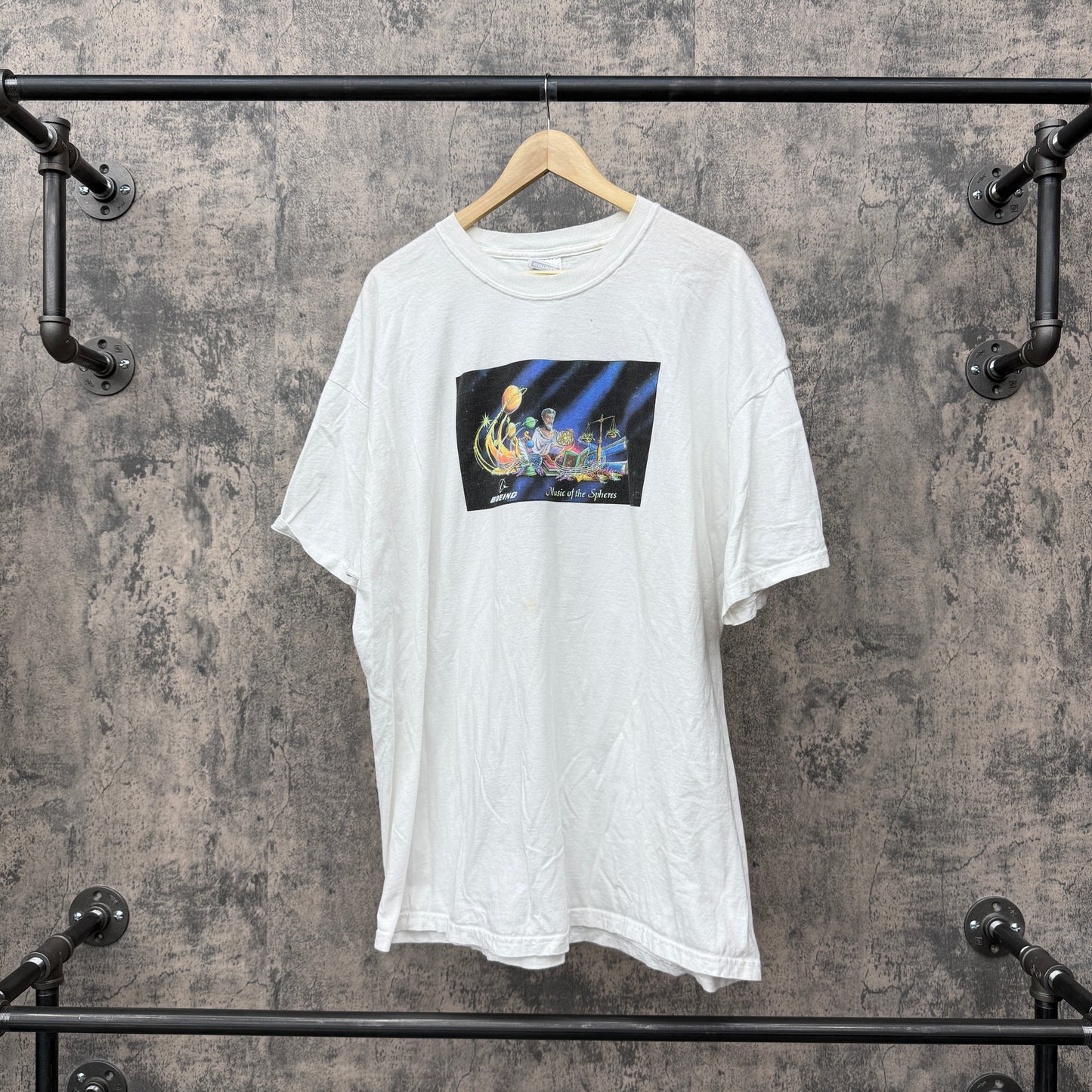 Vintage Boeing Music of the Spheres Tee Hanes Heavyweight Tag SZ 2XL
