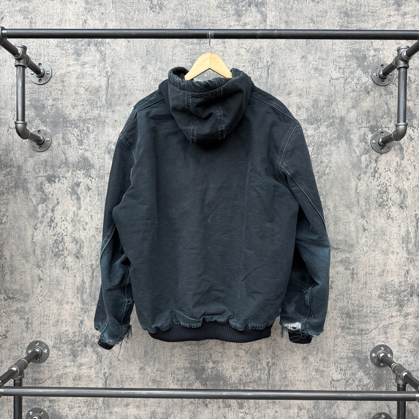 Carhartt Distressed hoodie jacket Black Carhartt Tag SZ L