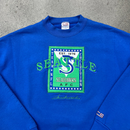 90s Seattle Seahawks Crewneck AFC West SZ L
