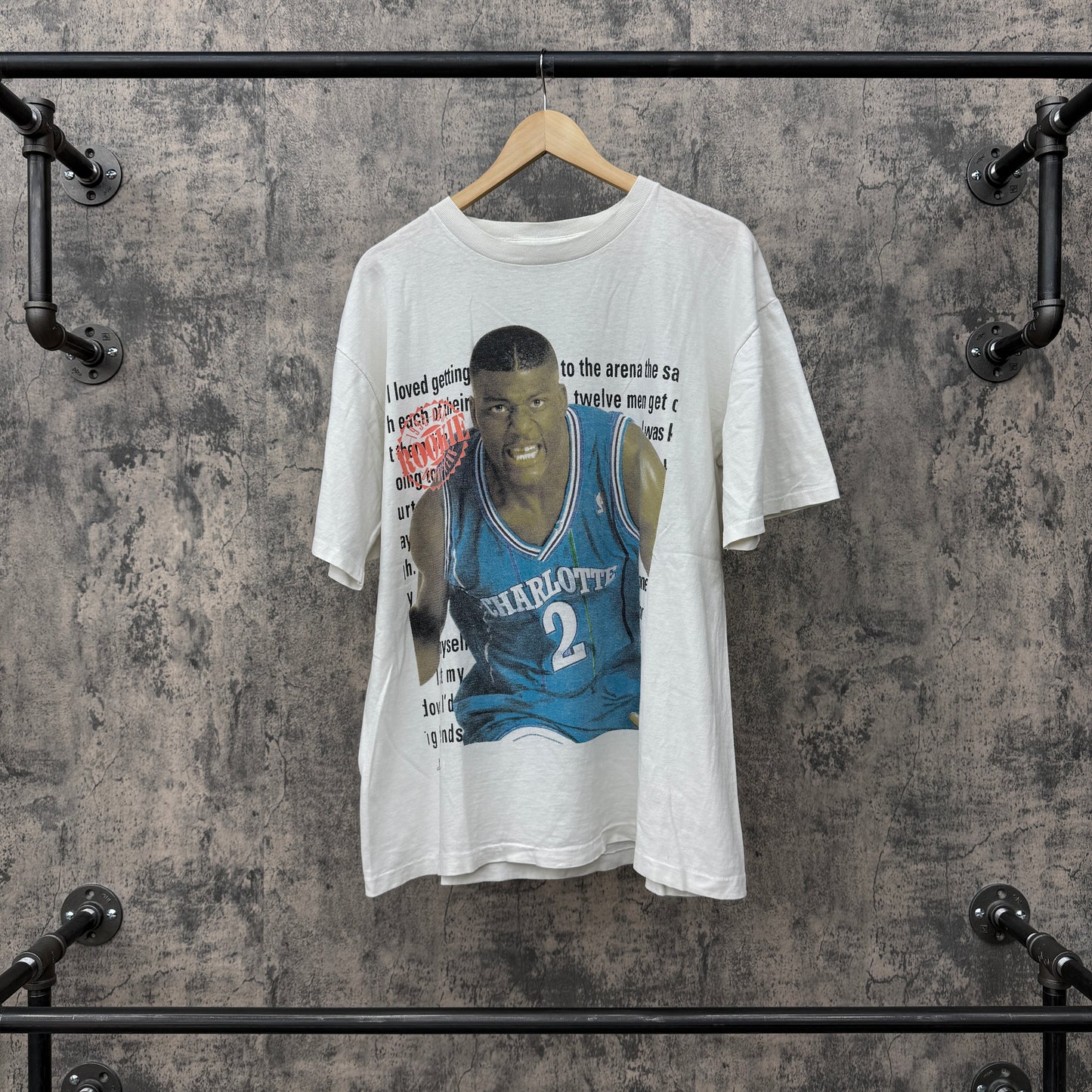 1992 Larry Johnson Rookie of Year Tee Big Print Double Sided SZ XL