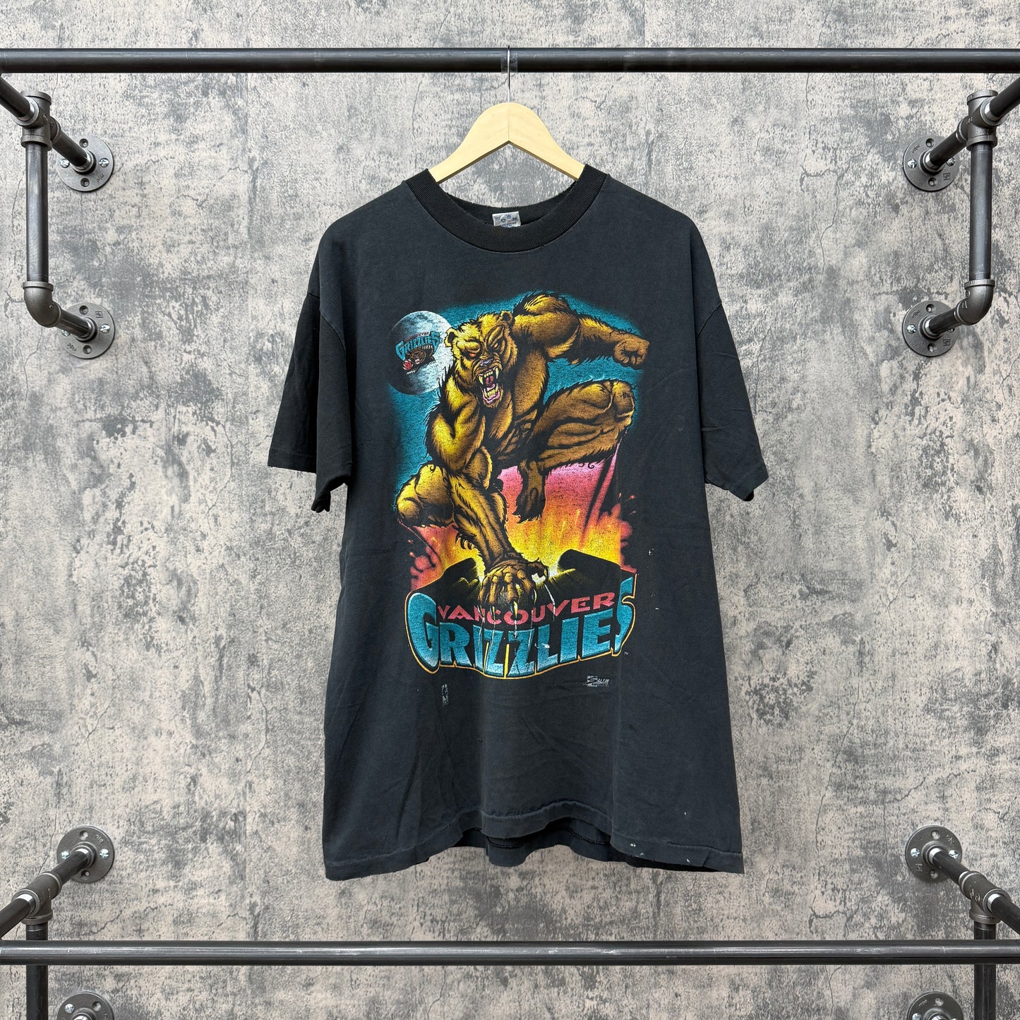 90s Vancouver Grizzlies Mascot Comic Hero Tee SZ XL