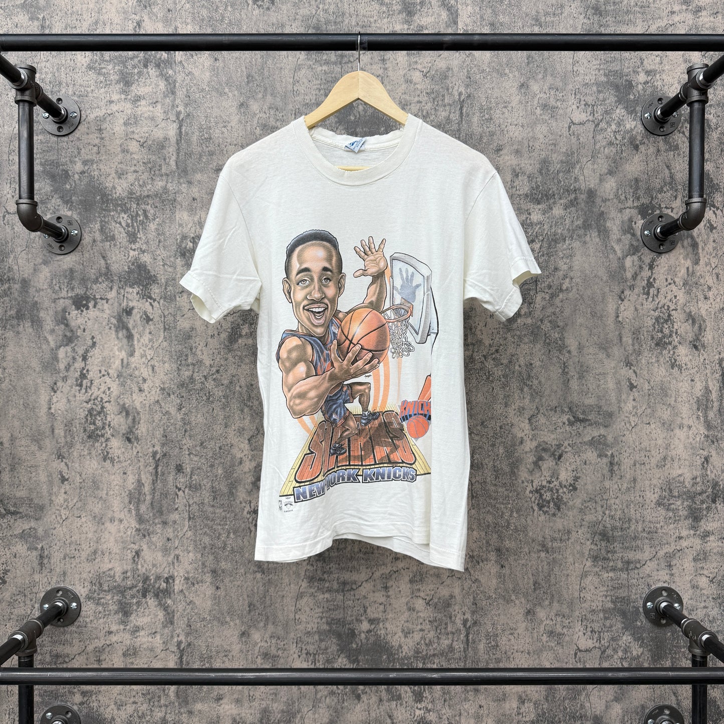 John Starks NYC Knicks Cariacture Tee SZ M