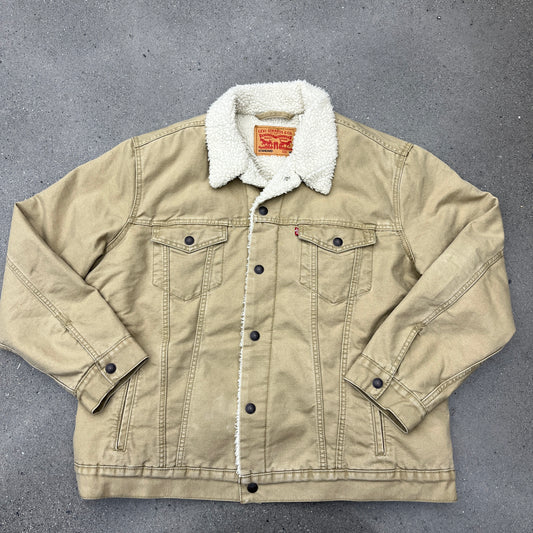 Levi Sherpa Jacket Khaki SZ XL