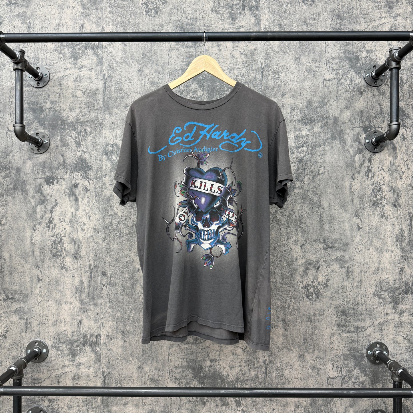 Vintage Ed Hardy x Christian Audigier Skull Tee SZ XL