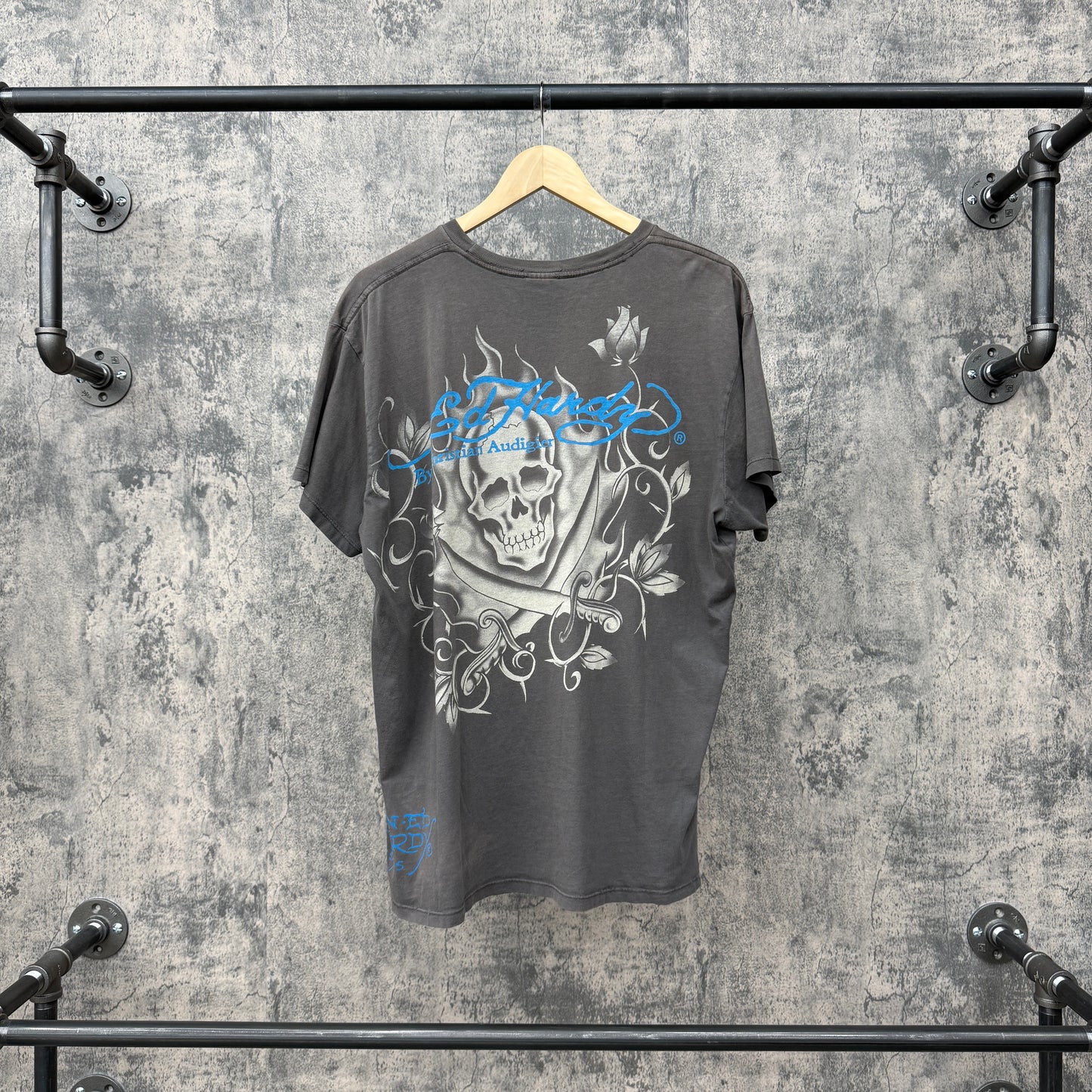 Vintage Ed Hardy x Christian Audigier Skull Tee SZ XL