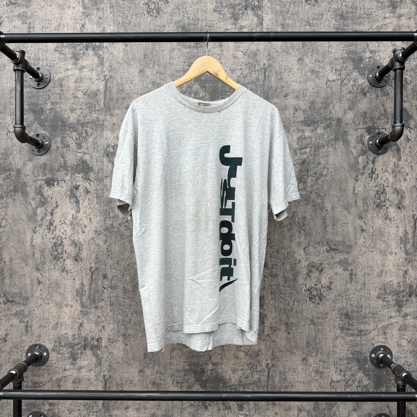 Early 90s Big Swoosh Back Hit Nike Just do it Grey Tee SZ L