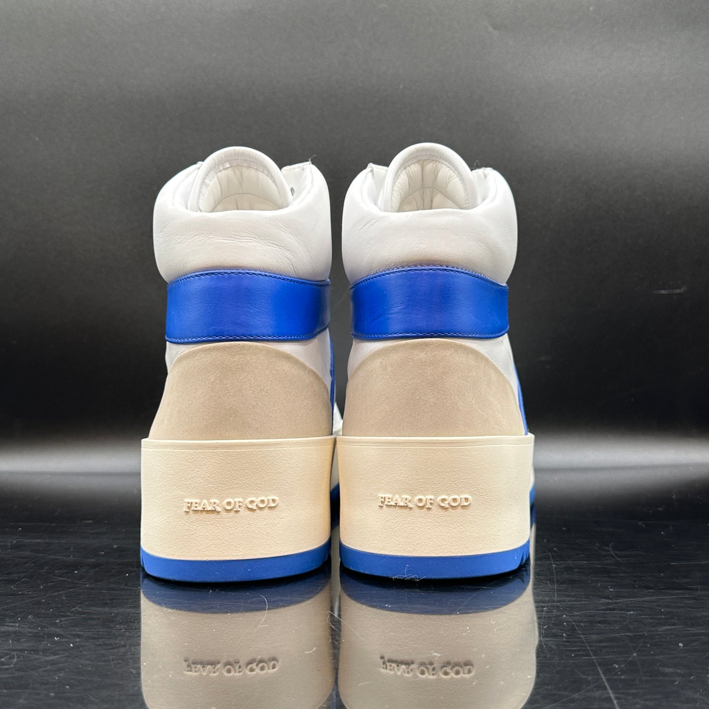 PRE-OWNED Fear of God Basketball White/Blue SZ 9M / EU40