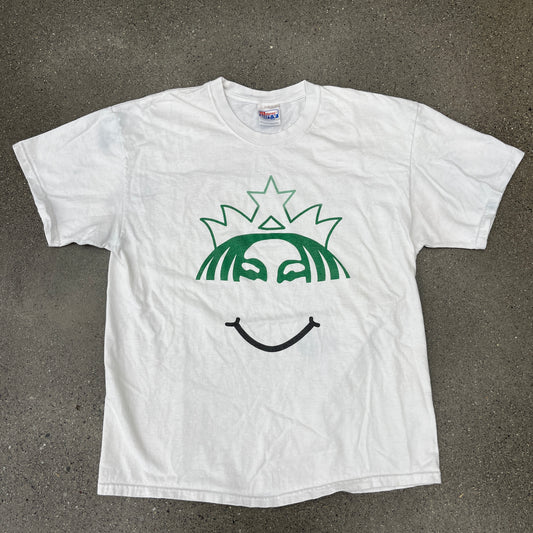 Vintage 2001 Starbucks Smile Tee SZ L