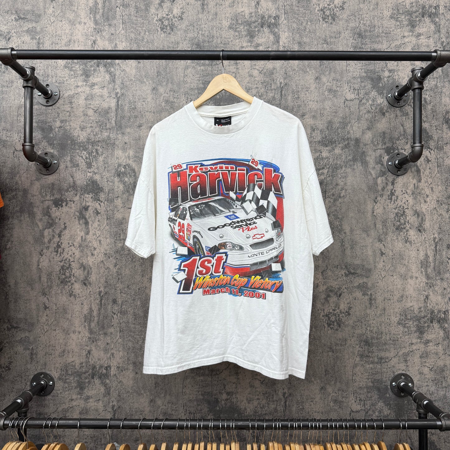2001 Kevin Harvick Winston Cup Victory Tee White SZ XL
