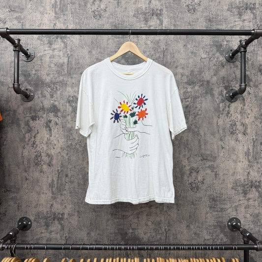 1993 Picasso Bouquet Of Peace Flowers Art Tee SZ M