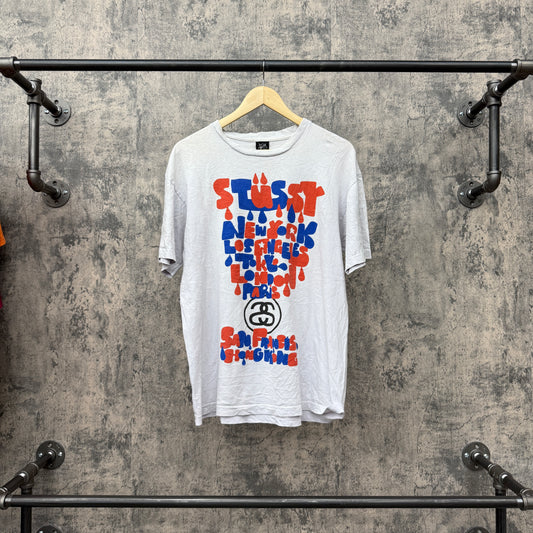 Stussy Red/White/Blue Worldwide Tee (NYC MANHATTAN BOTTOM) SZ L