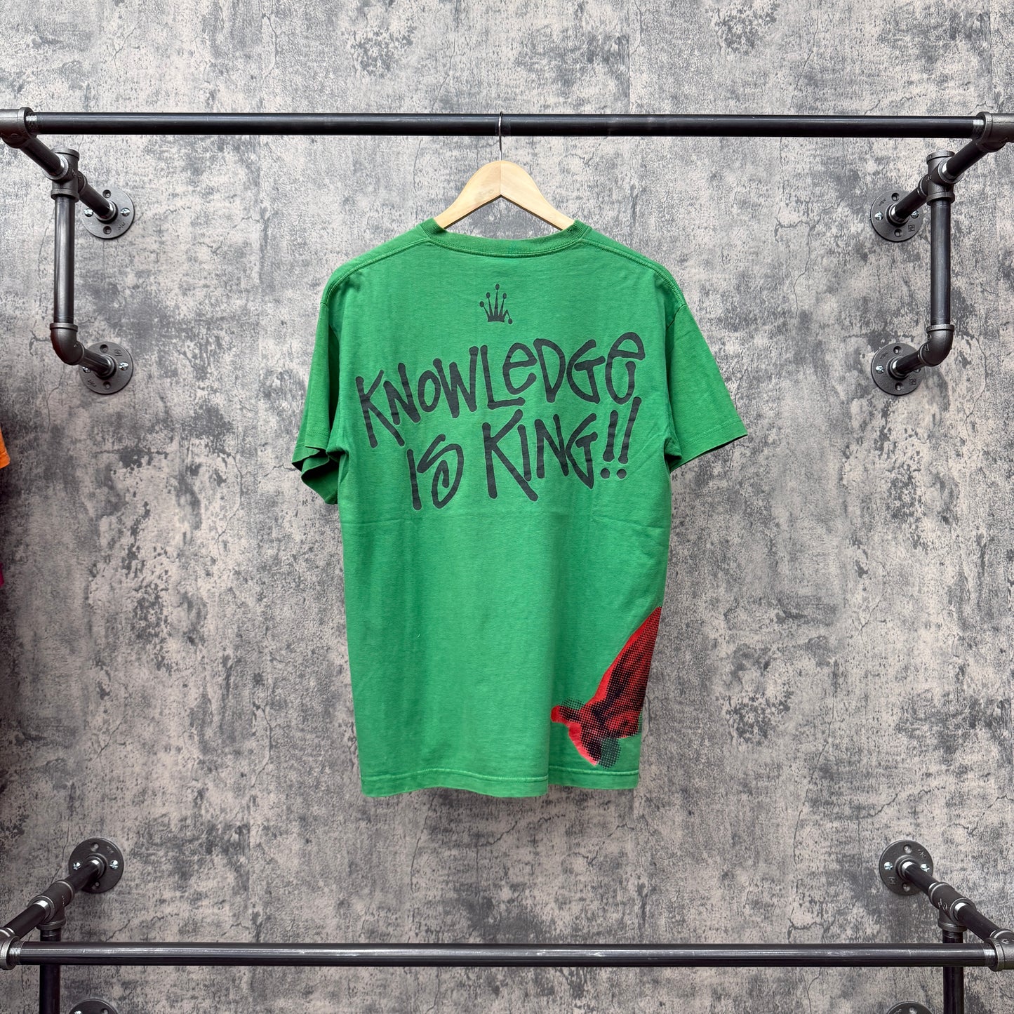 Stussy Green Tee Knowledge Is King SZ M