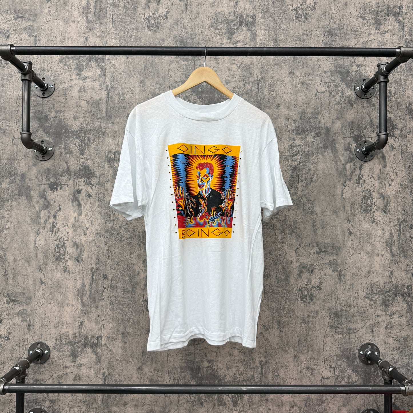 80s Oingo Boingo Band Tee White SZ XL