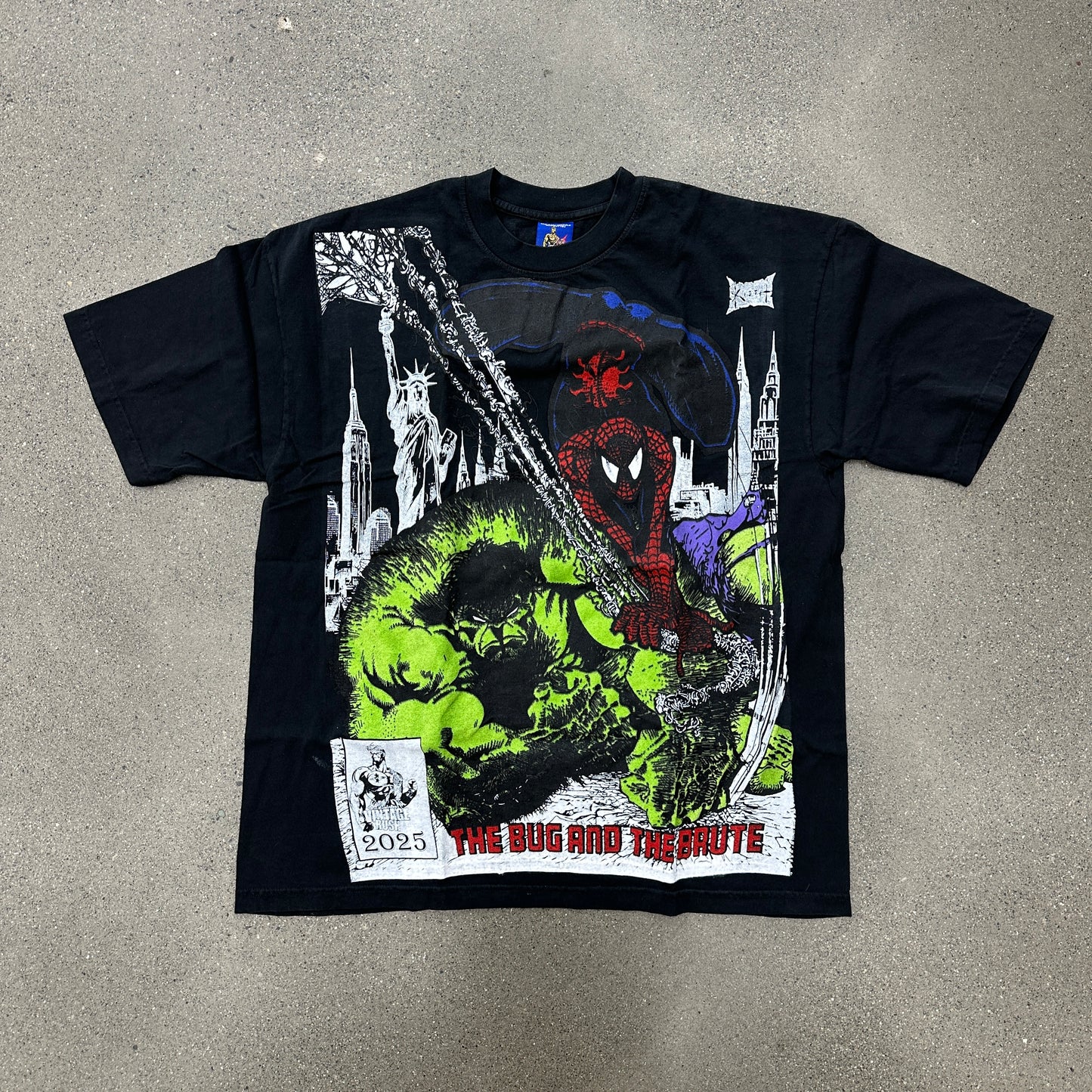 Vintage Rush Spiderman x Hulk Tee Black SZ XL (NEW)