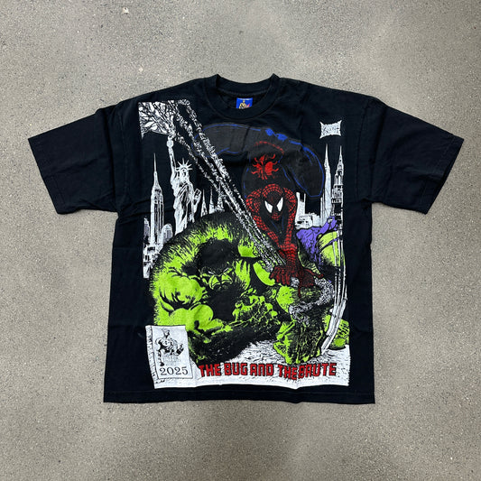 Vintage Rush Spiderman x Hulk Tee Black SZ XL (NEW)