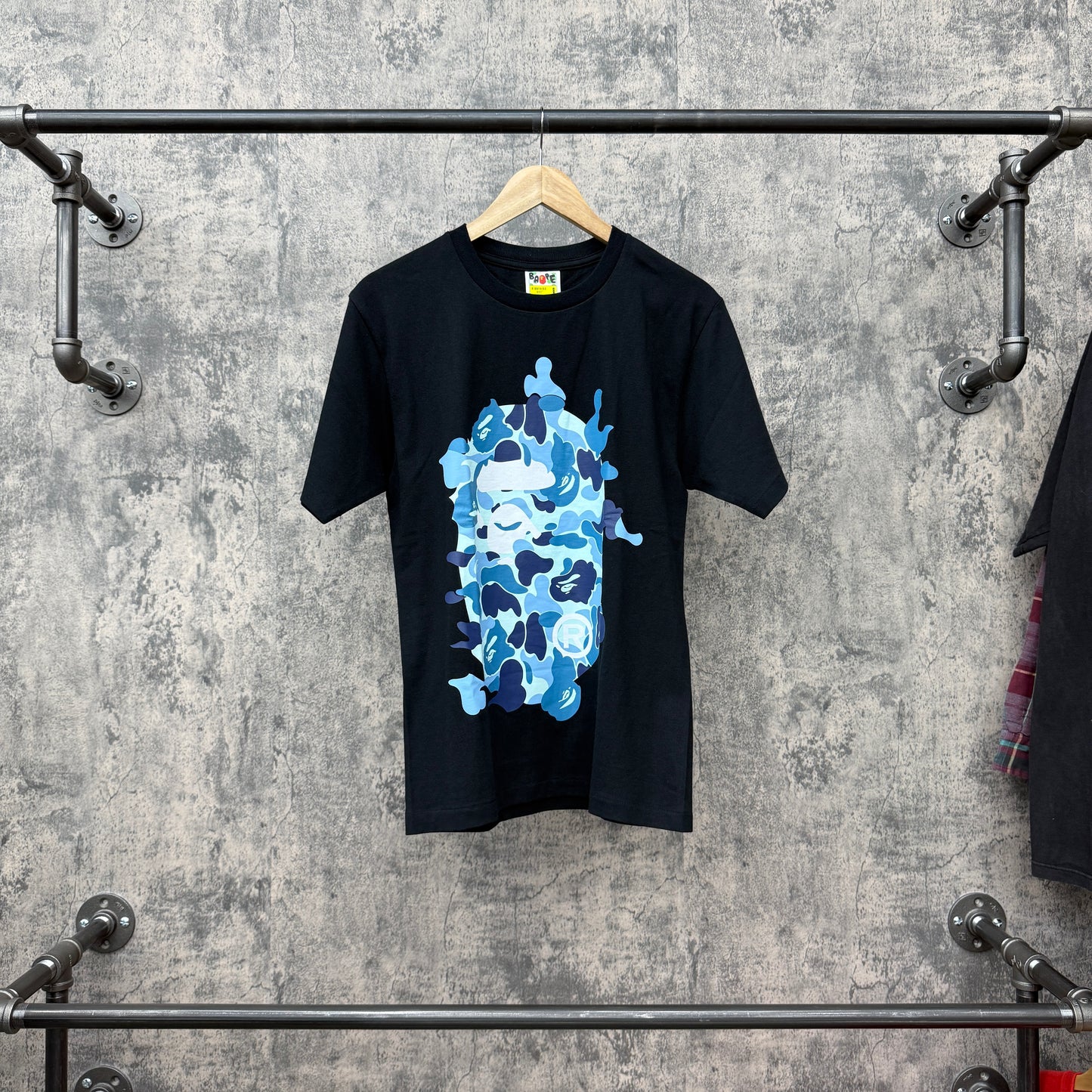 Bape Tee Black Baby Blue Camo S