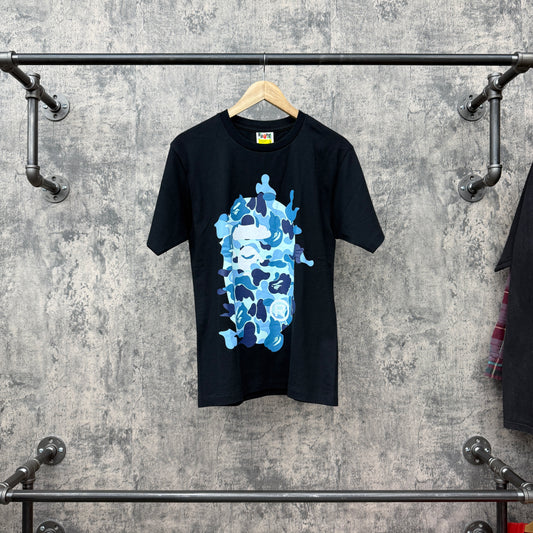 Bape Tee Black Baby Blue Camo S