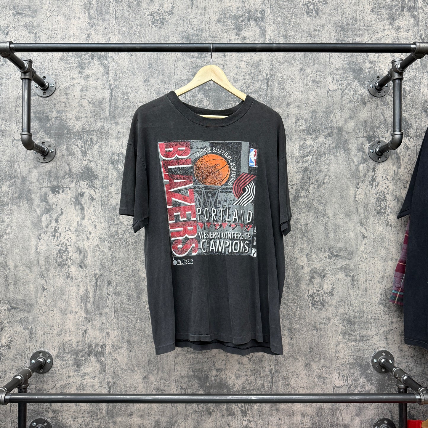 Portland Trail Blazers Logo 7 Faded Tee SZ L