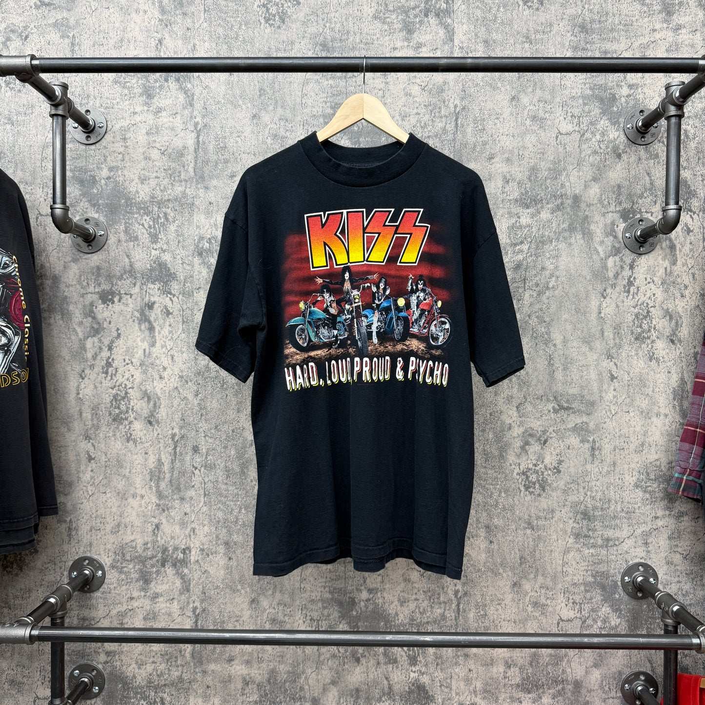 1998 Kiss Hard Loud Psycho Biker Tee SZ XL