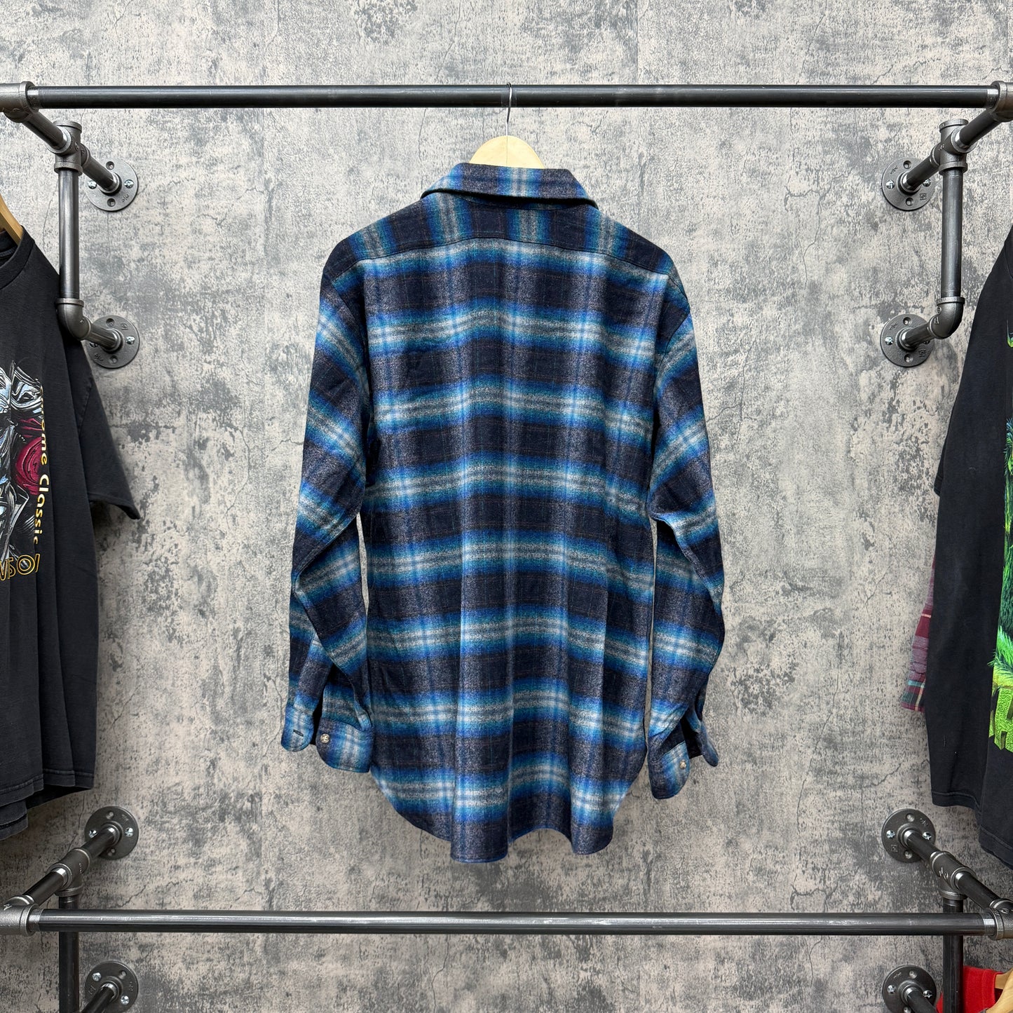 Vintage Pendleton Flannel Blue/Black/Teal SZ XL