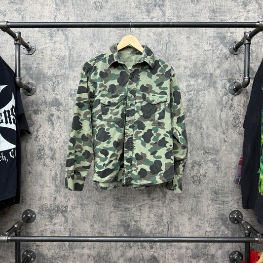80s FrostProof Duck Camo Button Up SZ L