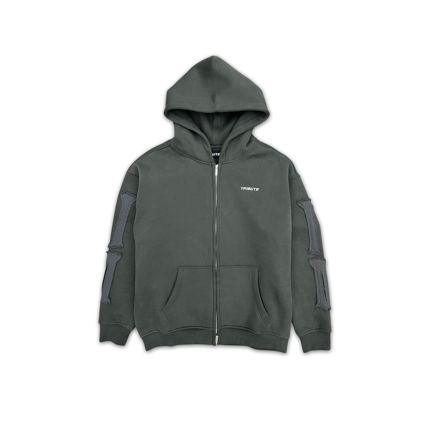 Pit Crew Skeleton Zip-Up Olive