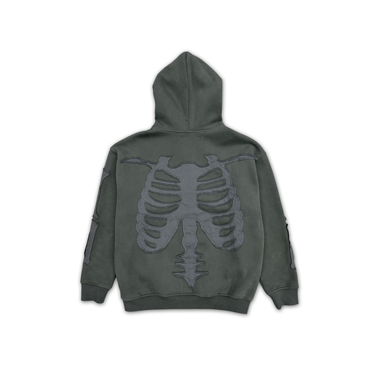 Pit Crew Skeleton Zip-Up Olive