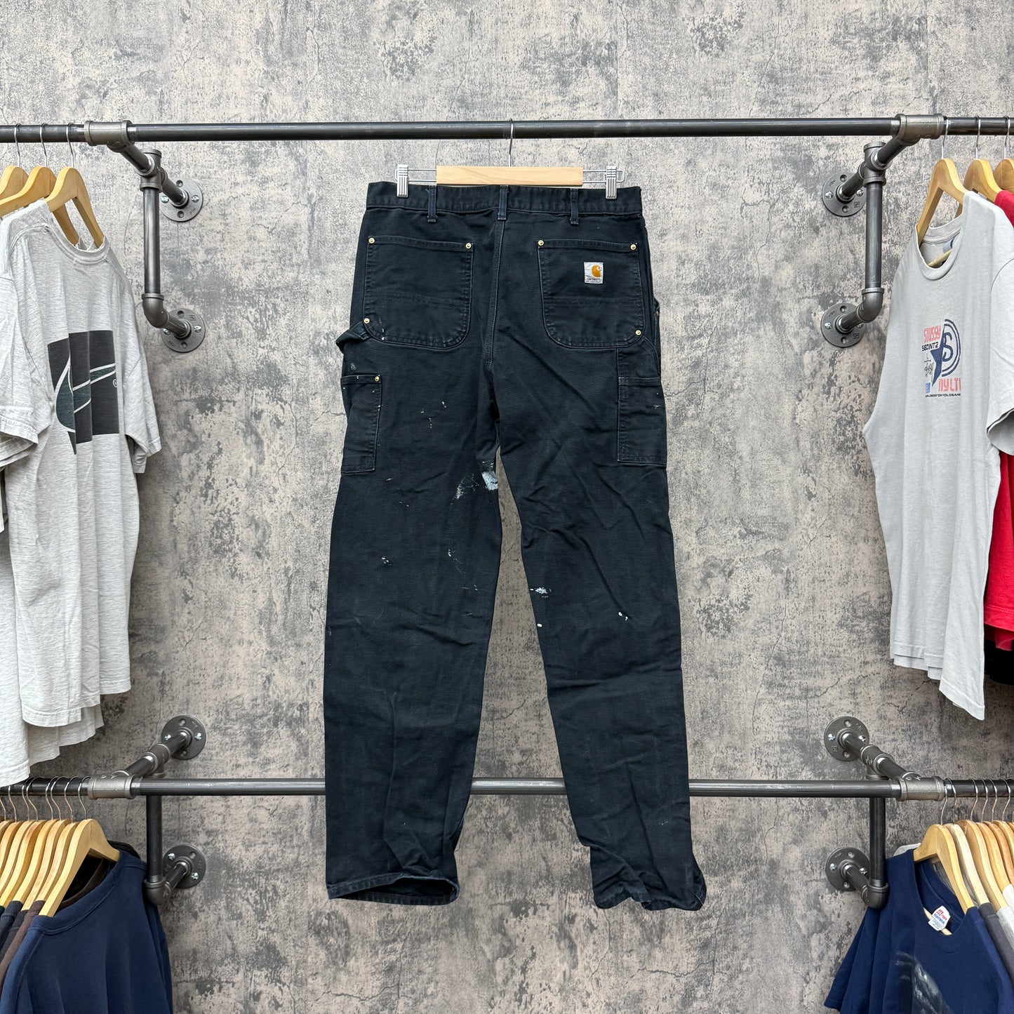 36 X 34 Carhartt Black Double Knee Pants
