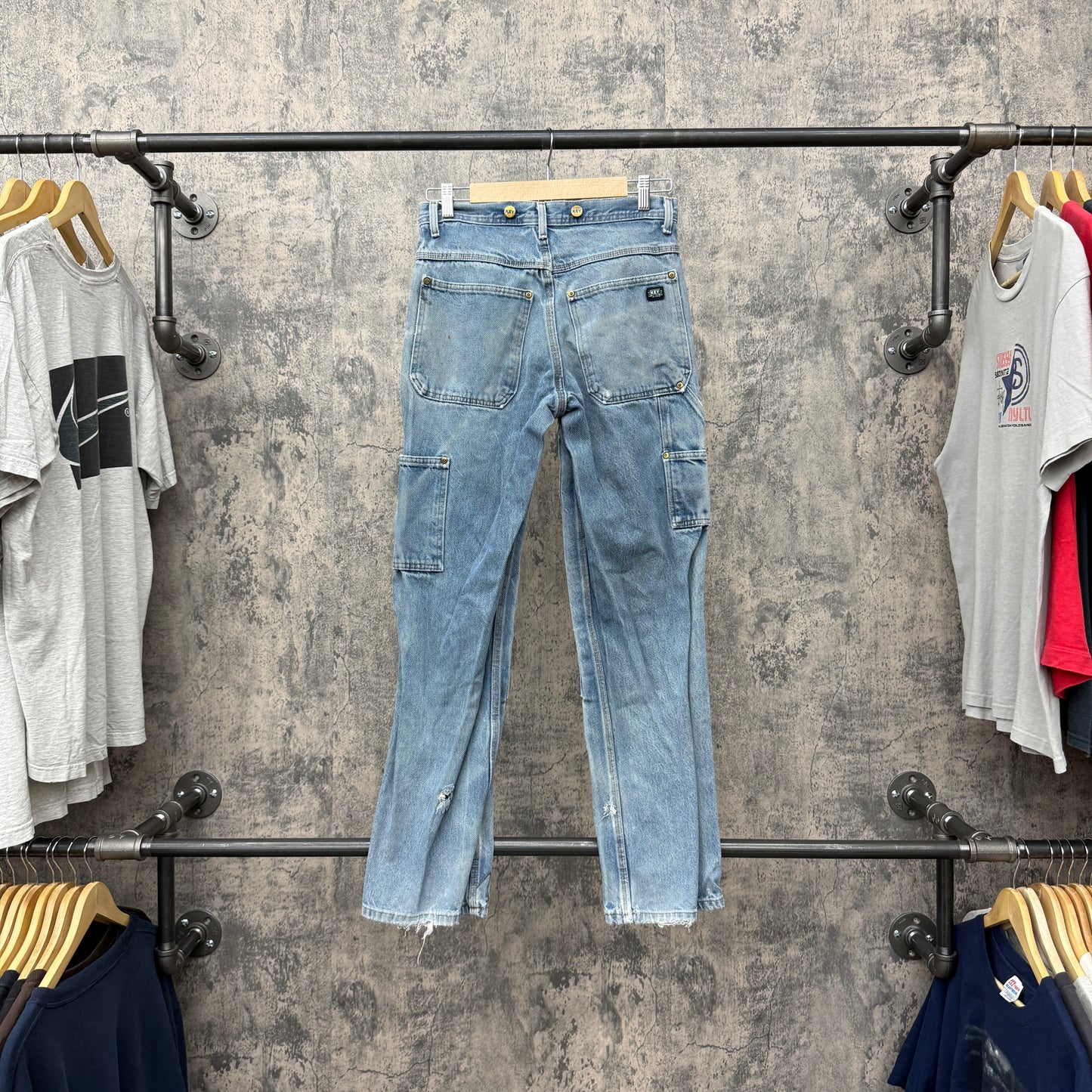 28 X 28 Key Double Knee Light Wash Denim