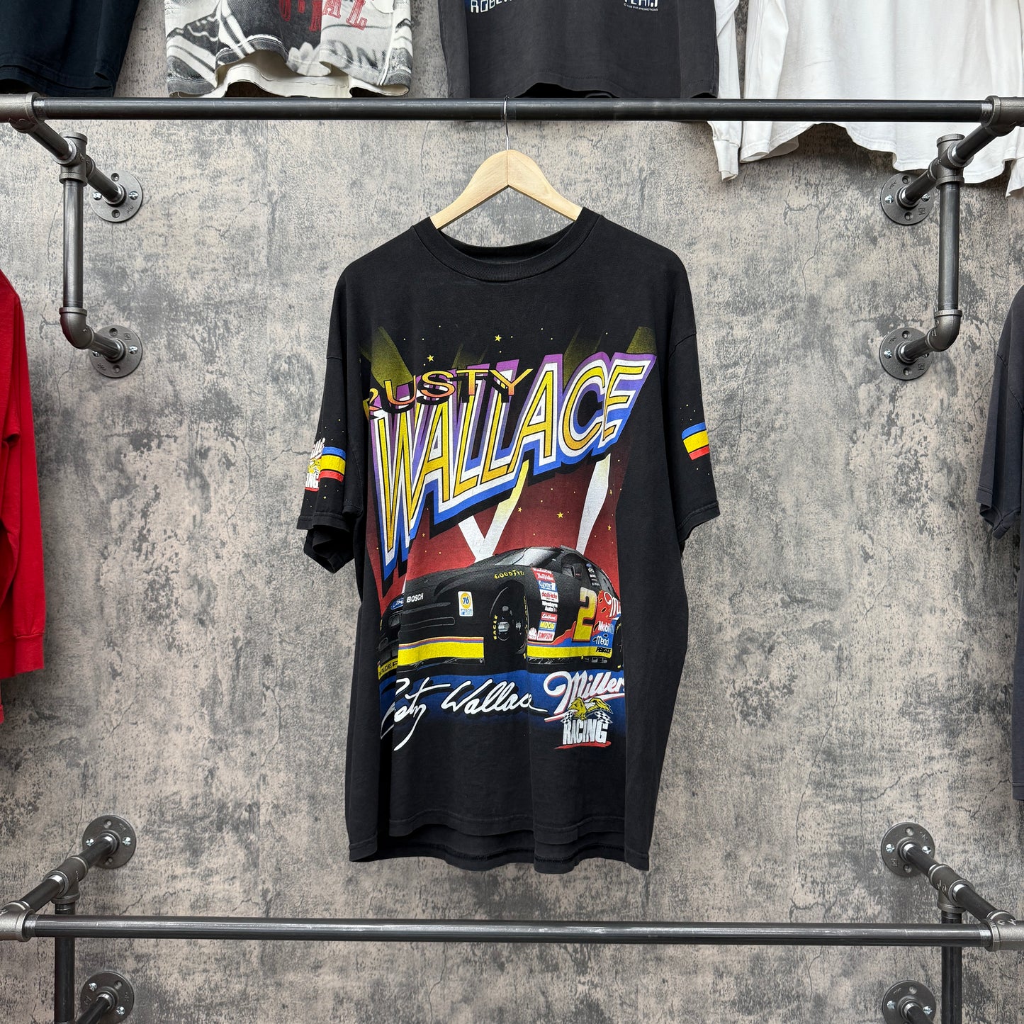 90s Rusty Wallace AOP Miller Lite Racing Tee SZ XL