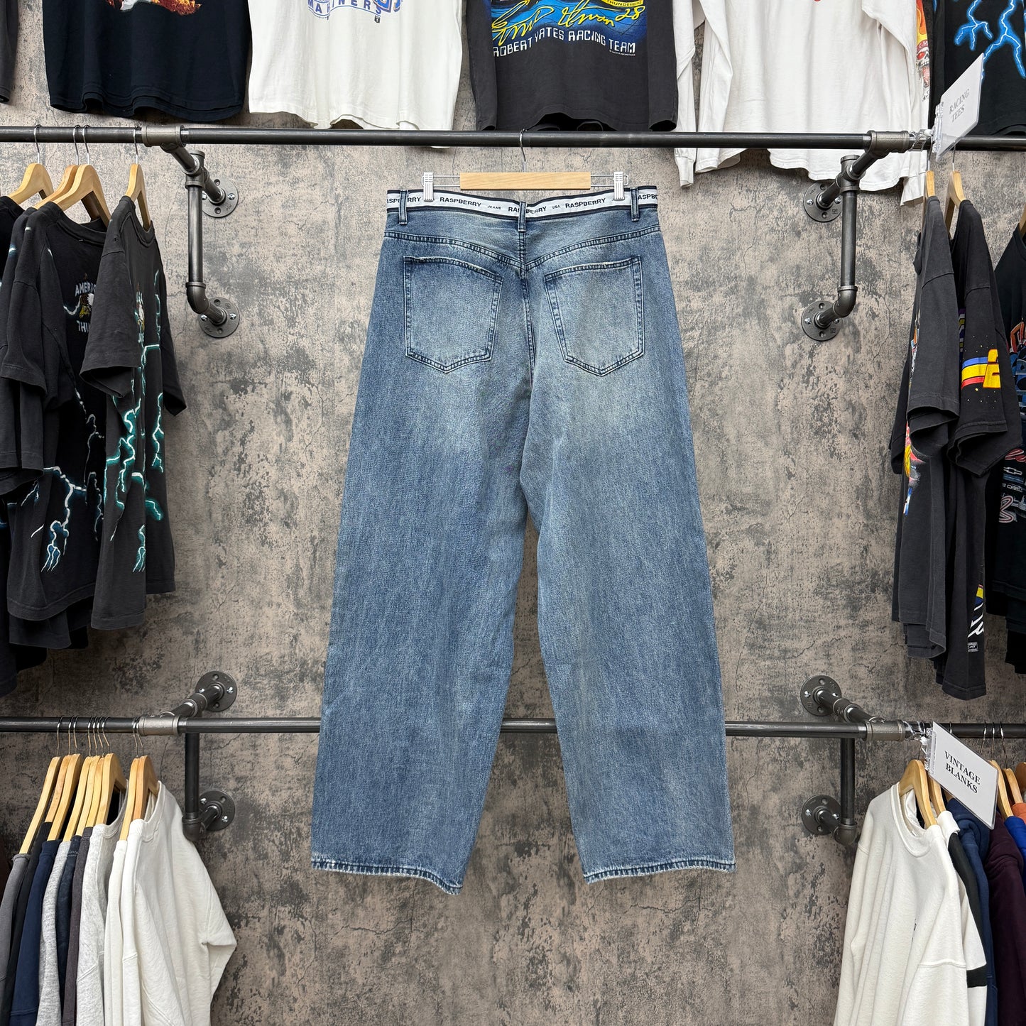 Raspberry Blue Denim Pants SZ XL