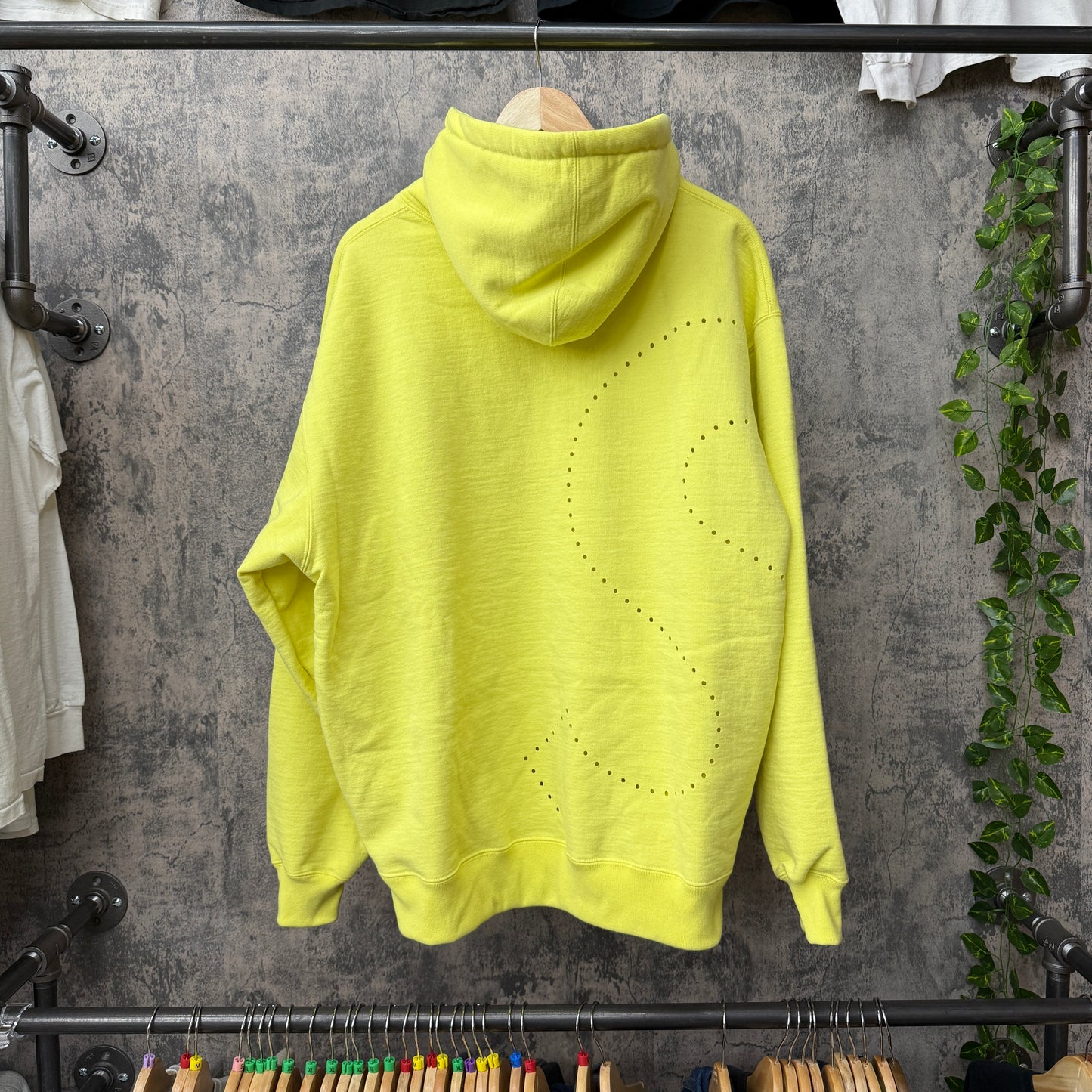 Supreme Laser S Logo Hoodie Pale Yellow SZ XL