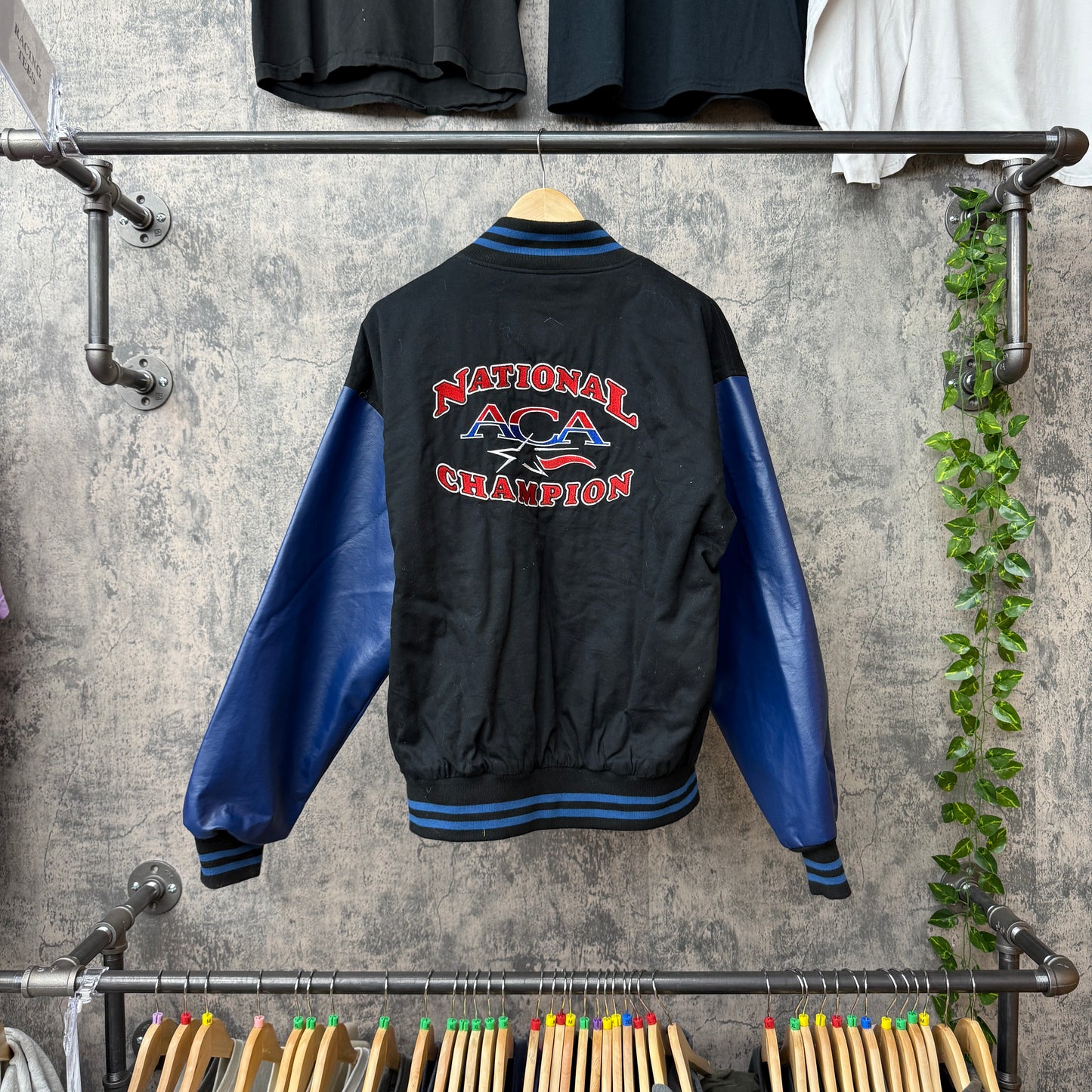 NAC Racing Leather Jacket Black/Blue SZ XL