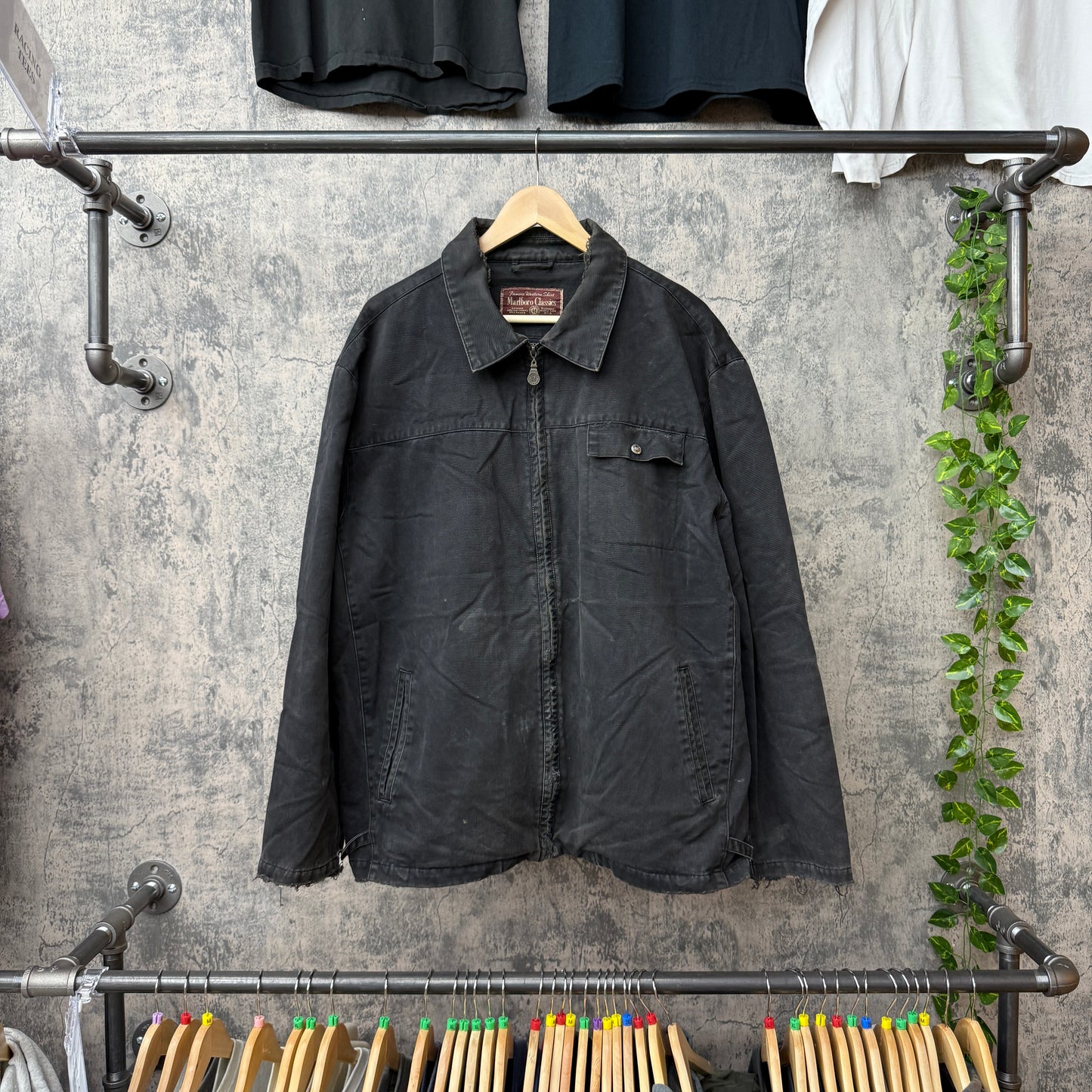 Malboro Classic Faded Black Denim Jacket SZ XXL