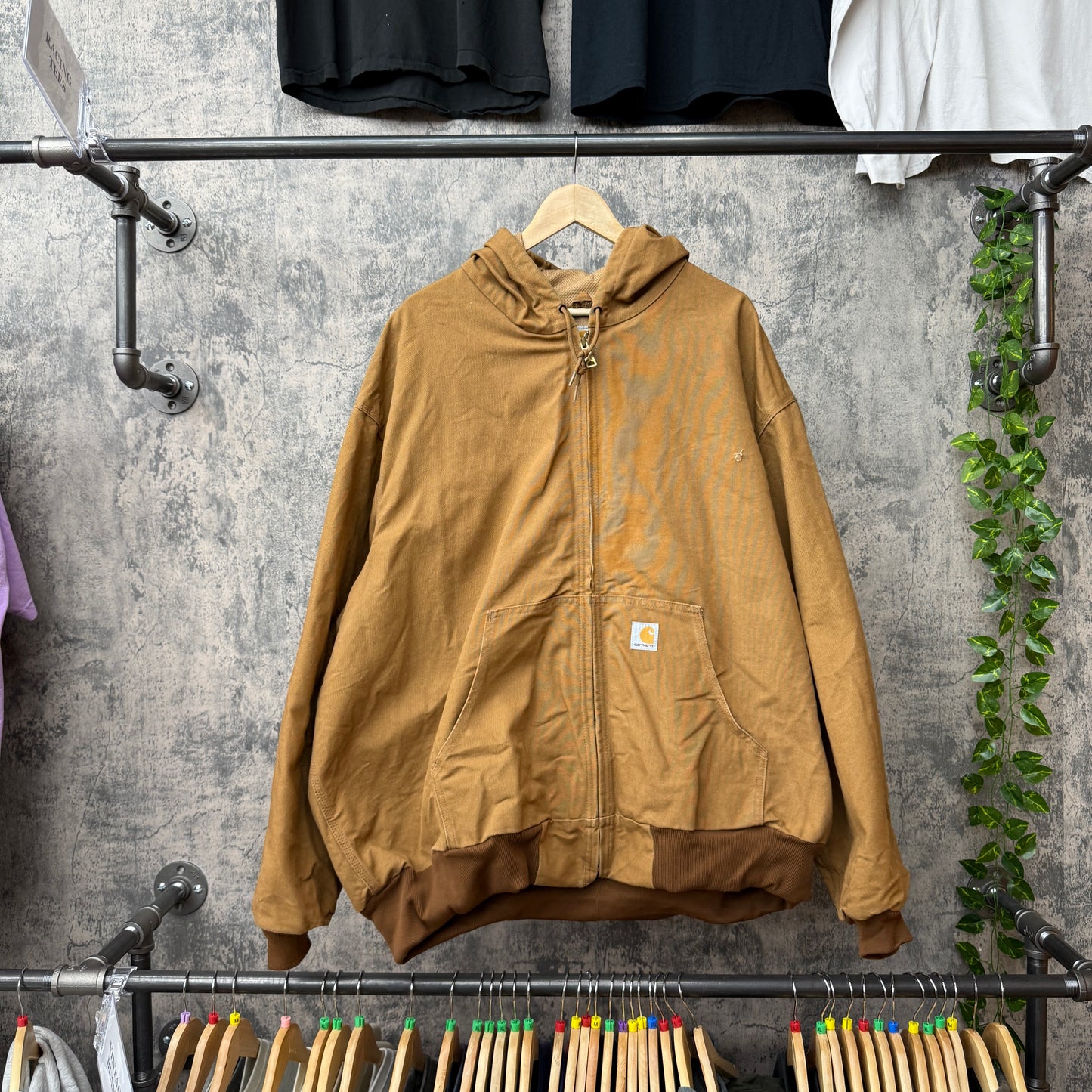 Carhartt Dark Tan Hooded Jacket SZ 4XL