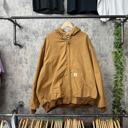 Carhartt Dark Tan Hooded Jacket SZ 4XL