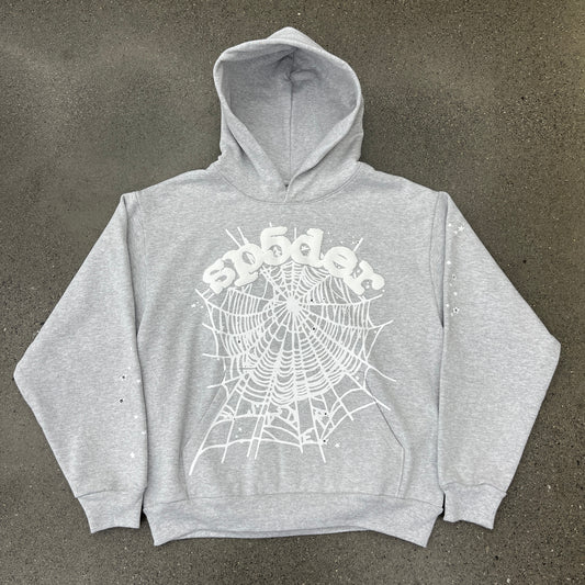 (NEW) Sp5der Heather Grey OG Hoodie Size M