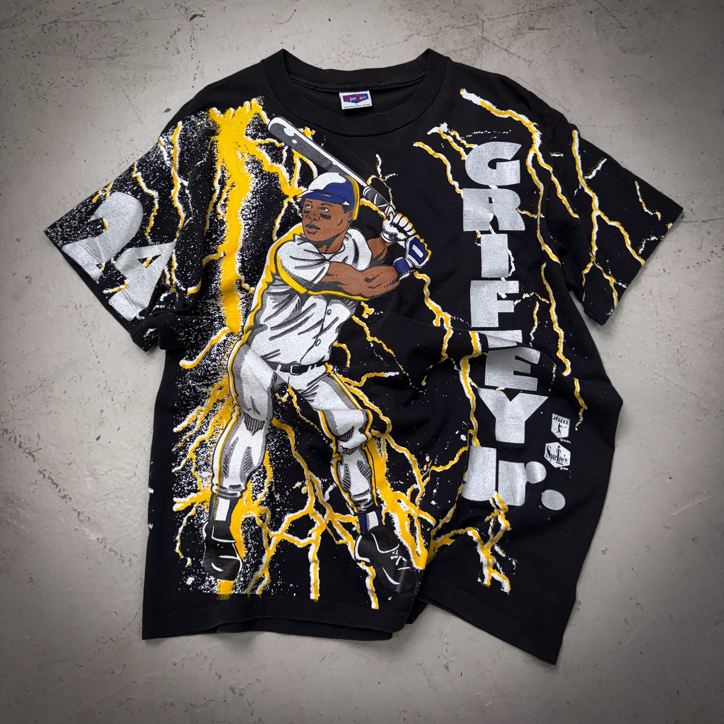1994 Ken Griffey Jr AOP Lightning Tee (Size Large)
