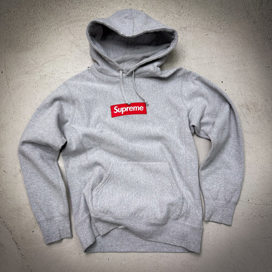 Supreme Box Logo Hoodie Grey/Red FW16 (Size Medium)