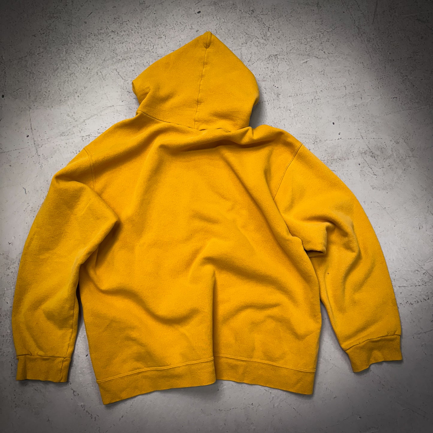 90s Nike Mustard/Forest Green Center Swoosh Hoodie (Size Large)