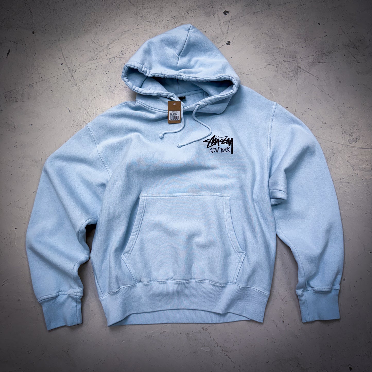 Stussy New York Exclusive Sky Blue Hoodie (Size Large)