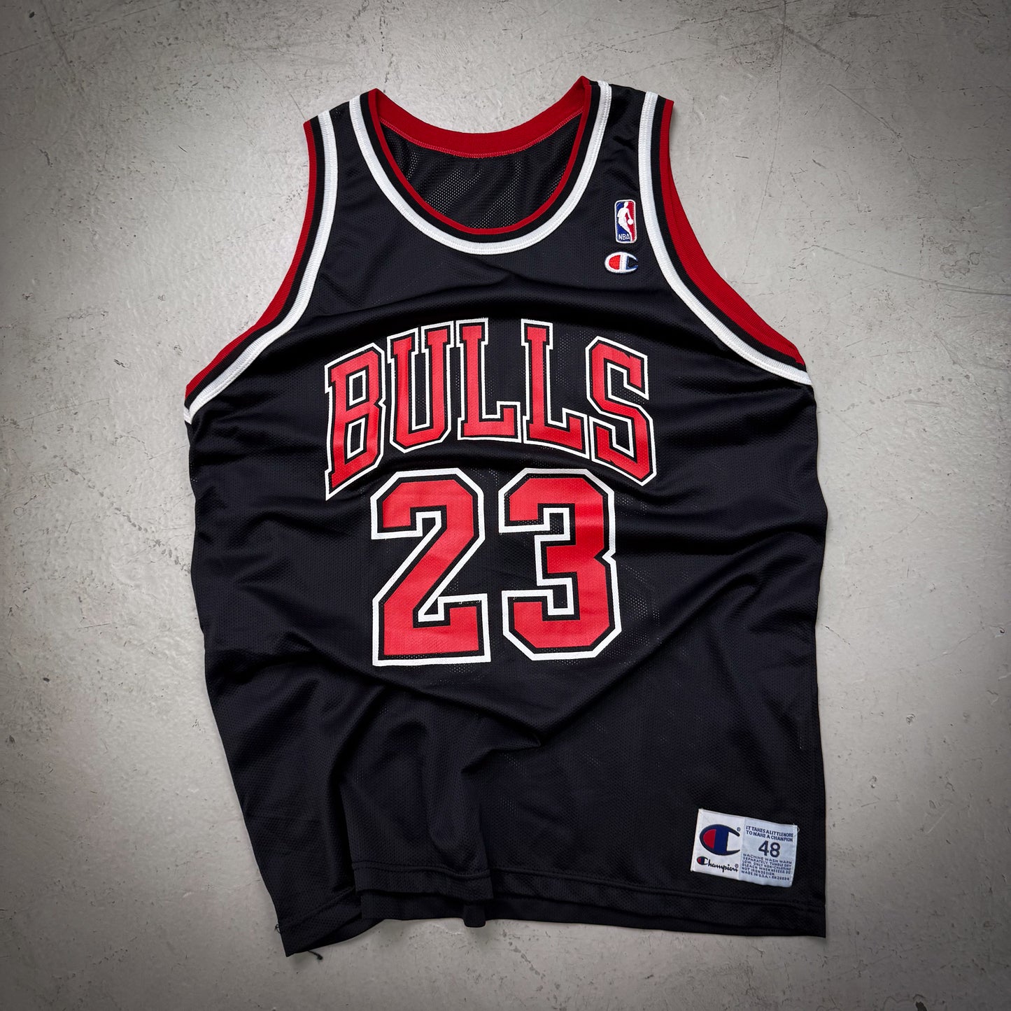 90s Michael Jordan Champion Alternate Black Jersey (Size 48)