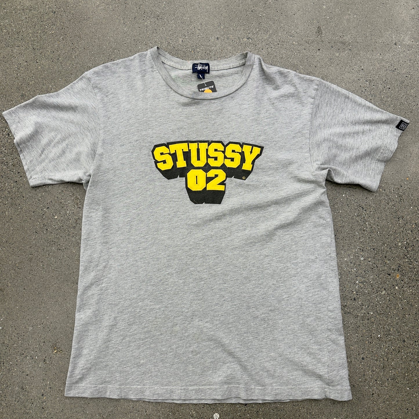 90s Stussy #02 Stitched Grey Tee SZ L
