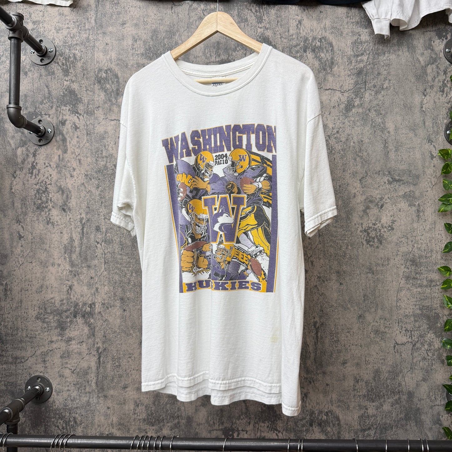 2004 Pac-10 Huskies White Tee SZ XL